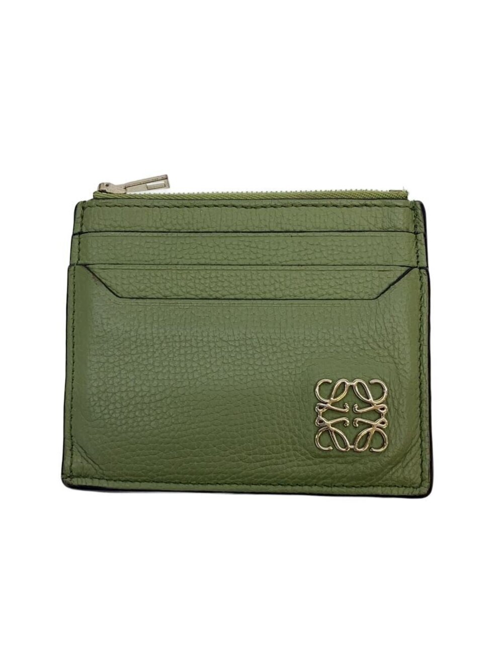 Loewe Square Zip Cardh coin case Wallet Leather Green